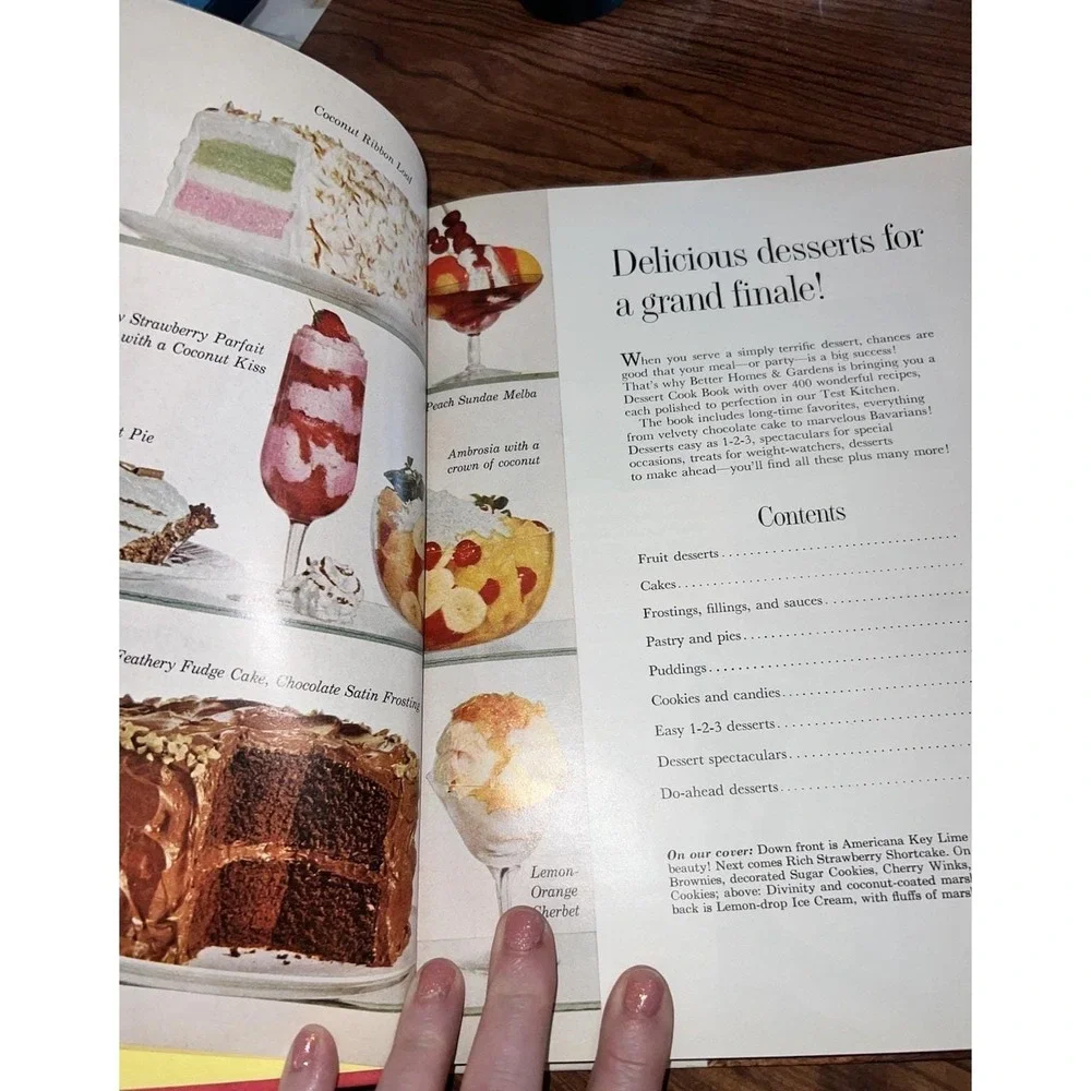 Vtg Better Homes Gardens Dessert‎ Cookbook 1960 Retro Cooking!!